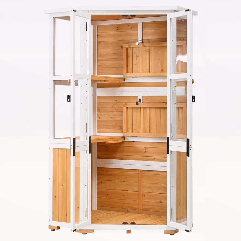 Abri de rangement extérieur polyvalent et mini serre pour tous les besoins de jardinage, Jaune