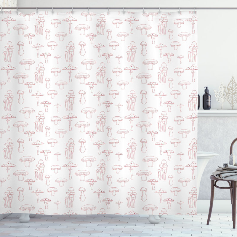 Shower Curtain with Hooks Included, 69" W x 70" L, Pale Maroon