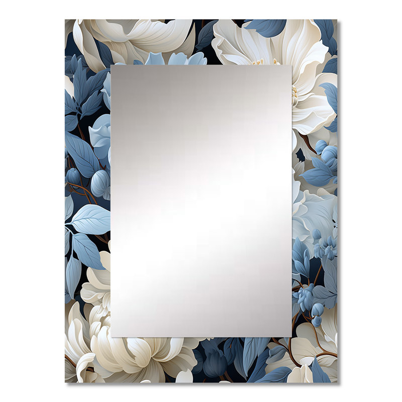 «Blencoe Misty Whispers Moody», miroir floral, 32 po x 24 po