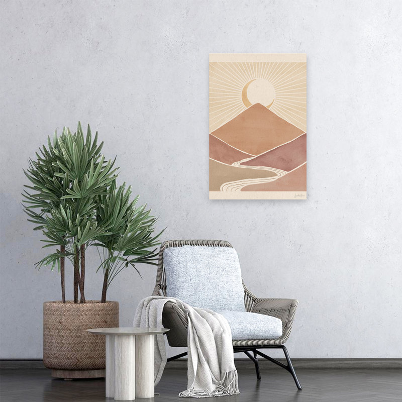Paysage Mid-Century moderne et bohémien Mid-Century II, H 24 po x l 16 po