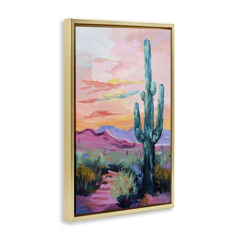  «Cactus» par Petal Prints Design, H 25 po x l 17 po, Doré