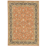 Hand Knotted Area Rug in Rust And Navy