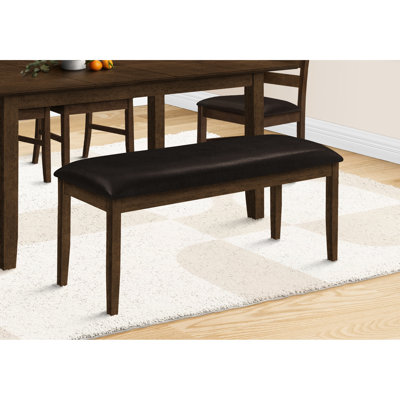 Banc 48 po rectangulaire avec siège rembourré - Bois massif brun, rembourrage en mousse