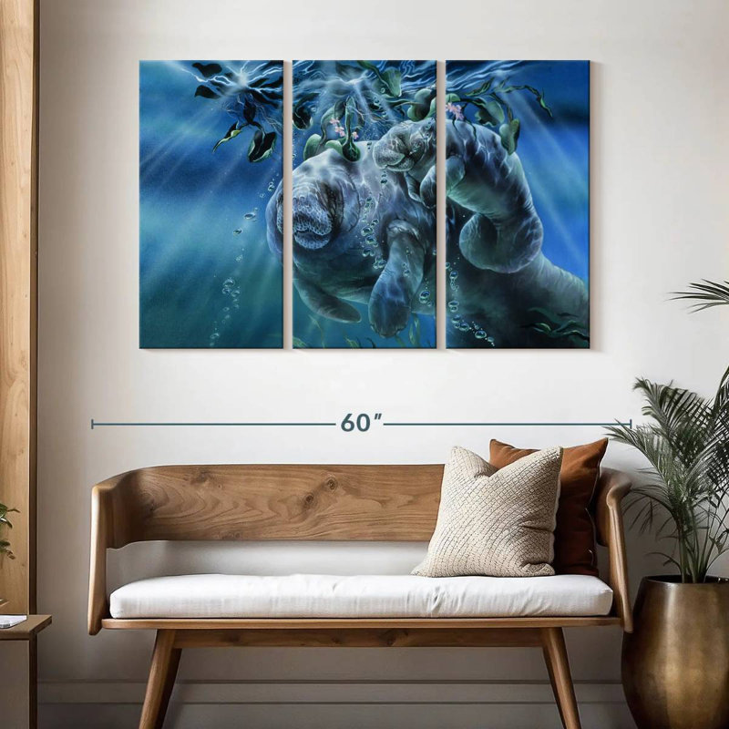 Brampt Manatees Sunshine, 32" H x 50" W