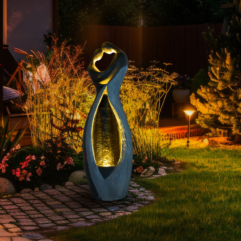 32.09"H Resin LED Fountain With Couples