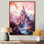 Château mauve dans les cieux de montagne - impression d'art mural châteaux
