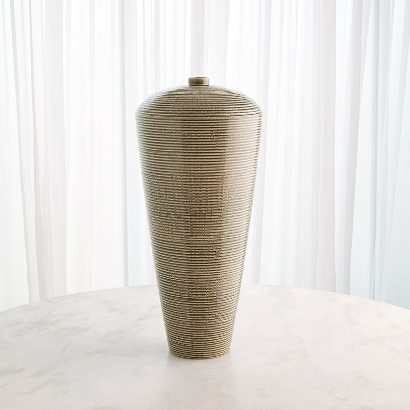 Domed Vase-Sage-Wide, 30" H x 13.5" W x 13.5 D