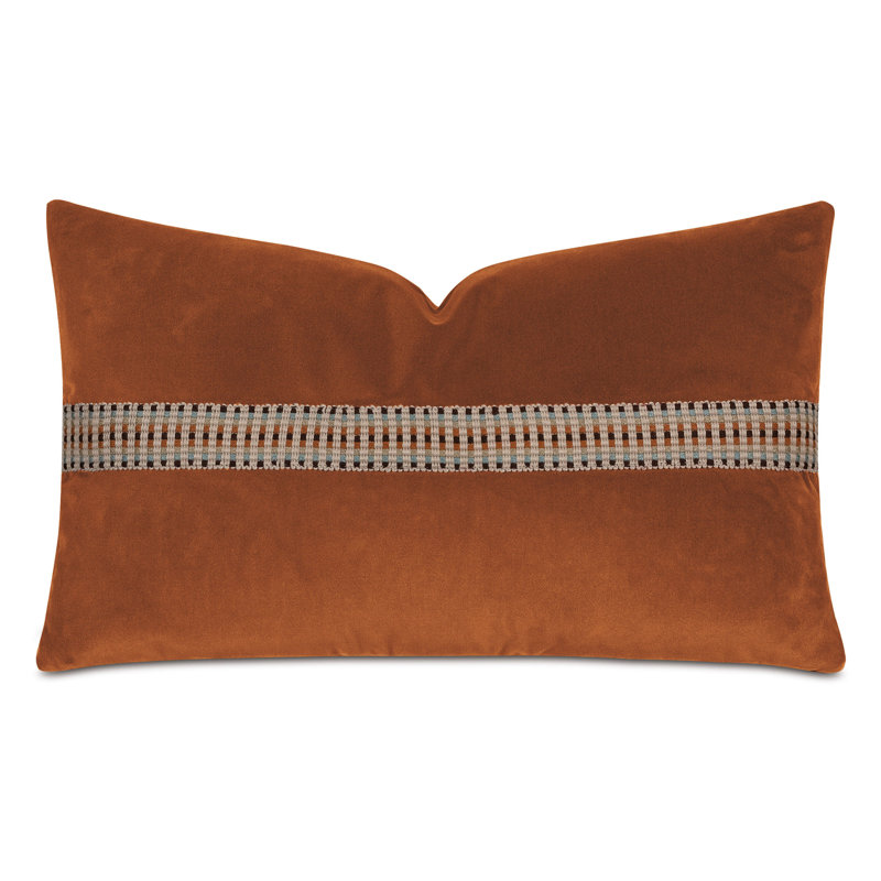 Appliqued Feather Reversible Throw Pillow