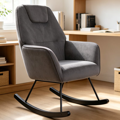 Frosted Velvet Rocking Chair