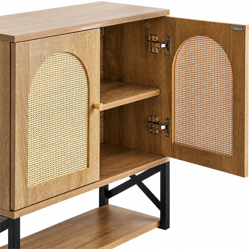 Armoire de rangement murale au-dessus de la toilette; comporte des portes doubles, des tablettes réglables et un mélange de compartiments fermés et ouverts; convient à divers espaces.