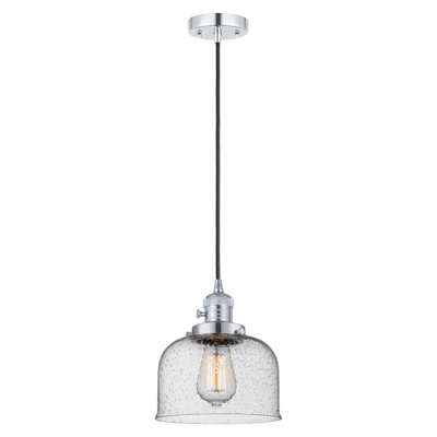 Franklin Restoration - Amberlynn - 1 Light 5" Cord Hung Mini Pendant - On-Off Turn Switch - LED Bulb - Chrome Finish - White Shade