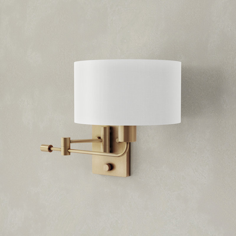 Moses Steel Swing Arm Sconce, Vintage Brass