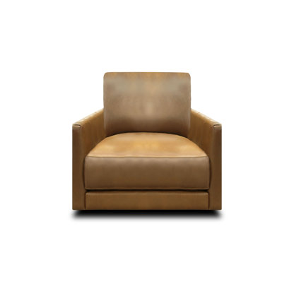 Raffa Leather Swivel Club Chair