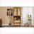 Bookshelf with 2 Rattan Doors, 3 Drawers &amp; USB Ports, Walnut | Pine Wood-53725692