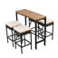 Table et tabourets en bois pour l'extérieur avec coussins - Huit tabourets