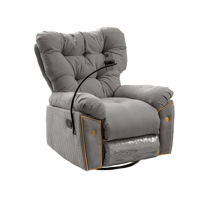 Odvar Upholstered Recliner, Gray Suede Fabric