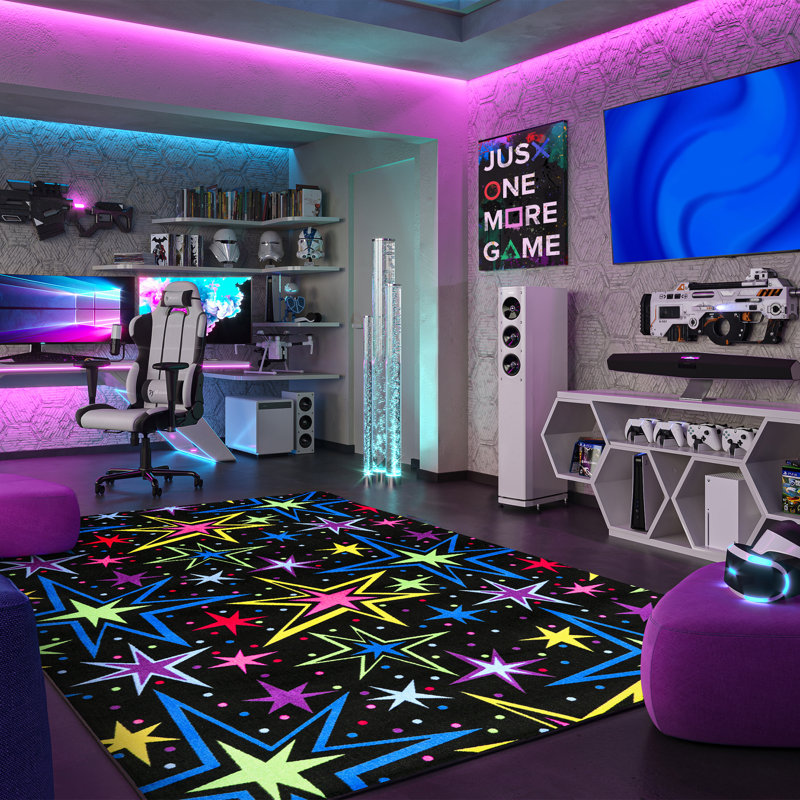 Kapow Fluorescent Area Rug, Rectangle 6' x 9'