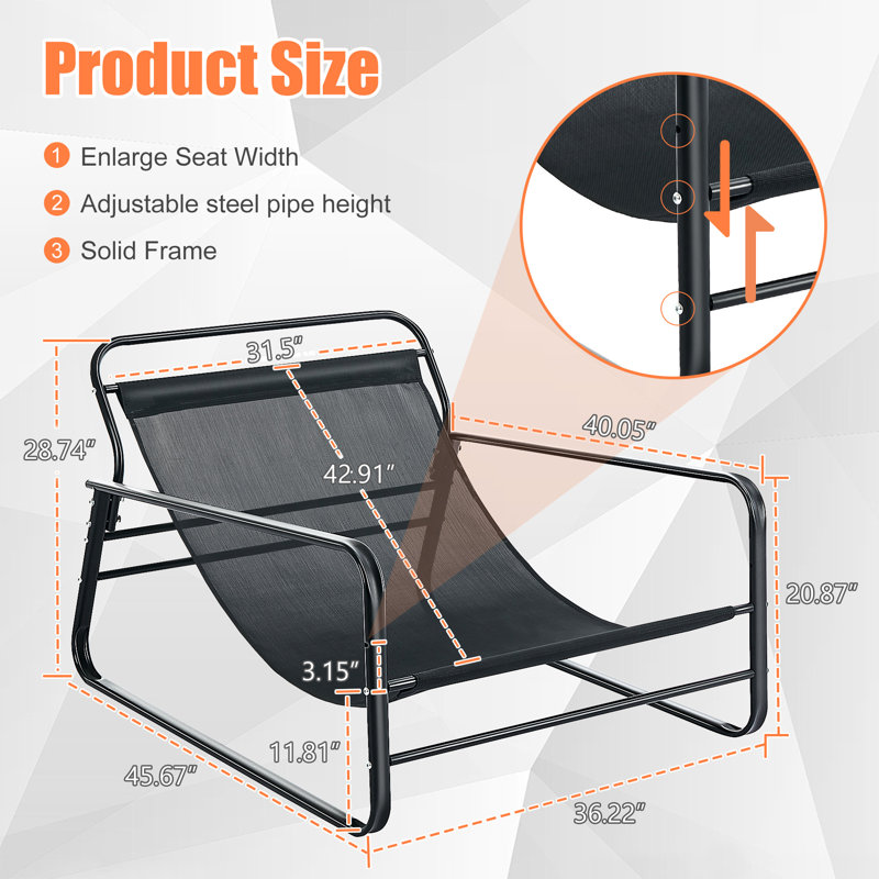Chaise avec accoudoirs Riti Accent, Polyester orange / beige