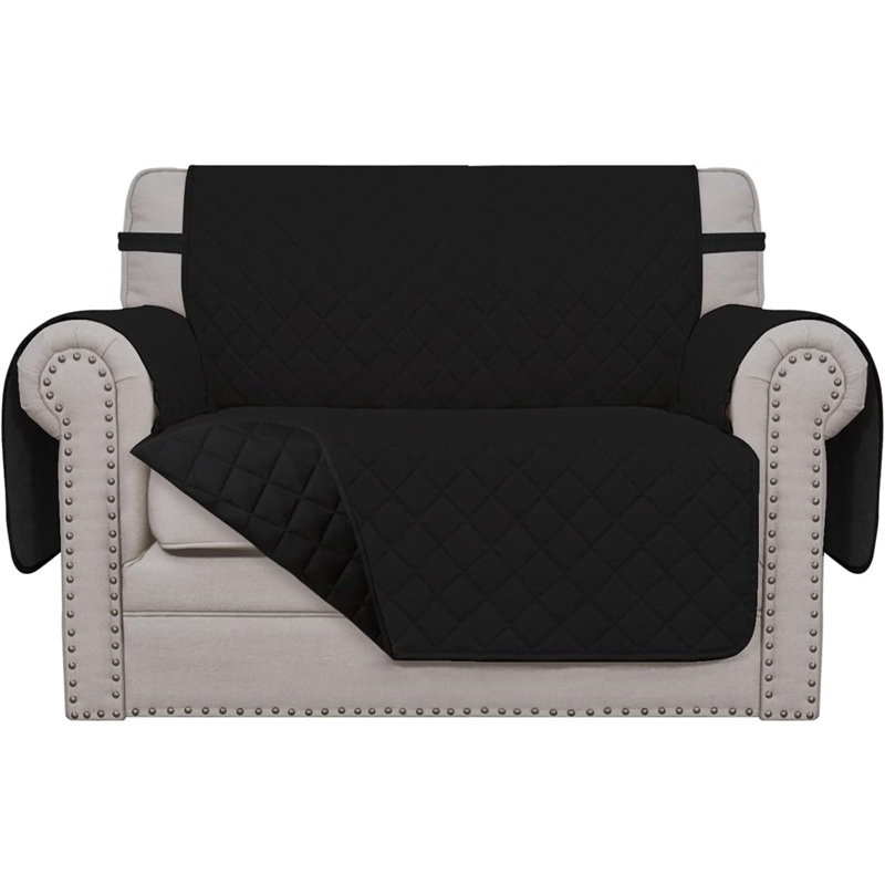 Housse pour canapé réversible, Tissu noir, H 4,57 po x l 11,46 po x P 11,54 po