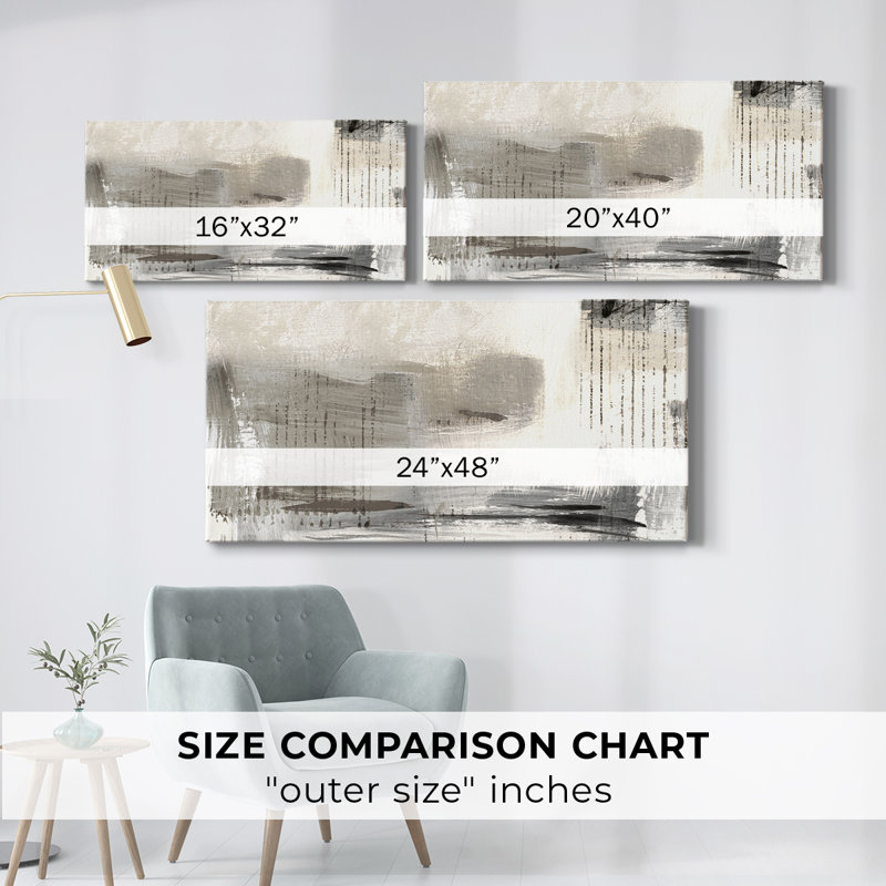«Subtle Shadow Evening», toile tendue avec châssis, prête à être accrochée, H 16 po x l 32 po