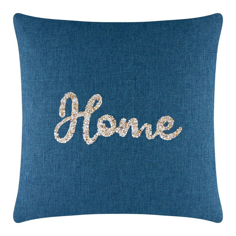 Coussin Sparkles Home Shell Home | Coquillages de haute qualité | Conception nautique | Lavable à la machine, 20 po x 5 po