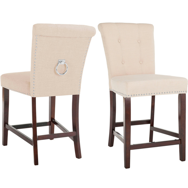 Landes Upholstered Counter Stool, Beige, Counter Stool (26" Seat Height)