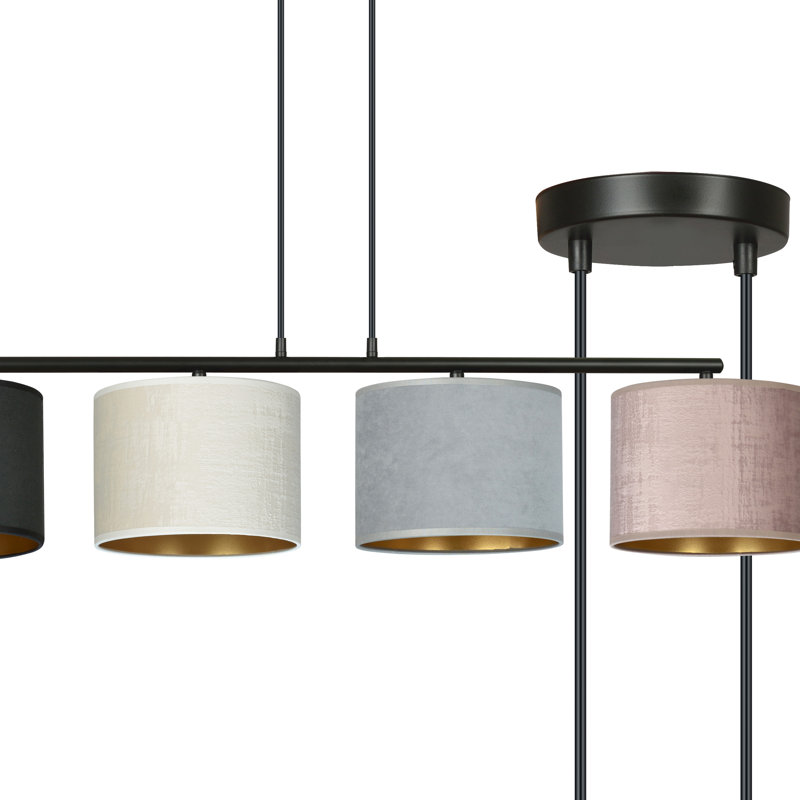 Eamie 4 - Light Kitchen Island Drum Pendant, Multicolour