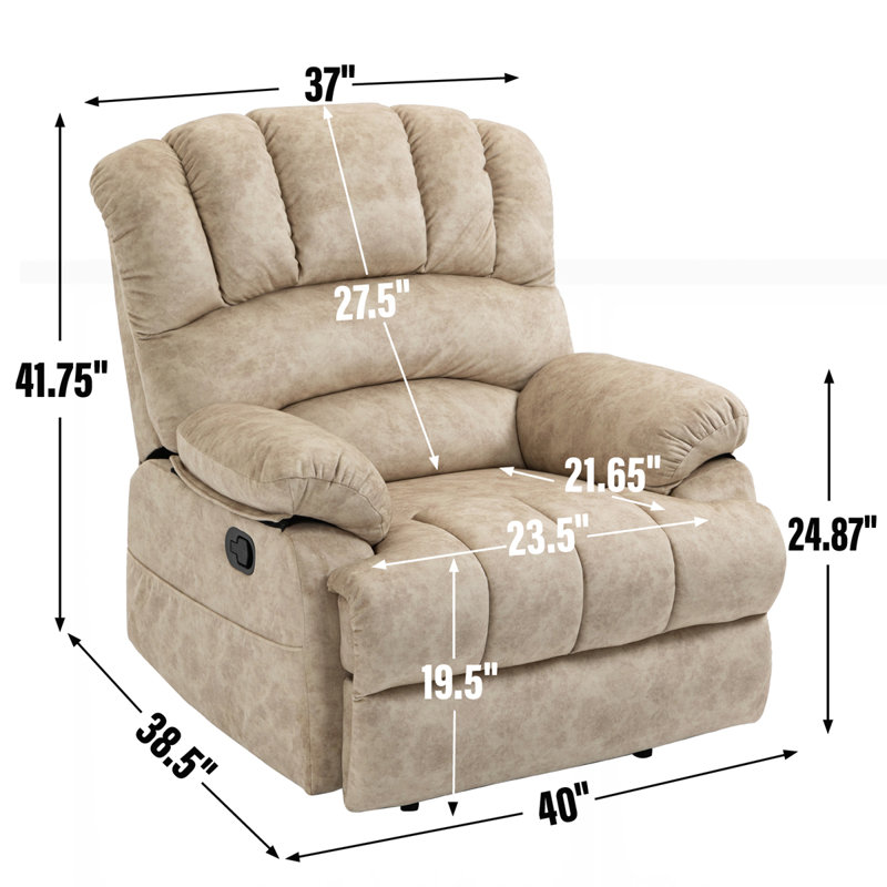 Grand fauteuil inclinable manuel en tissu