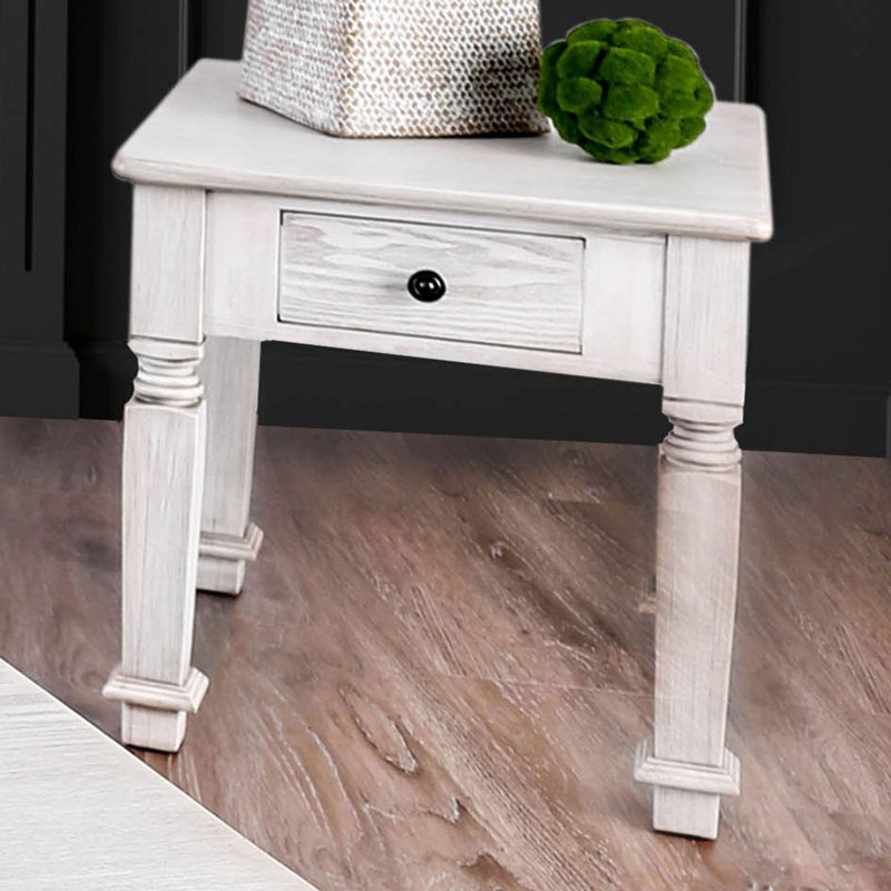 Table de bout Joliet Transitional - Blanc antique