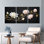 Ensemble de 3 tableaux sur toile représentant des fleurs de lotus et le symbole Om, pour la décoration du salon, de la chambre ou de l'espace de méditation.