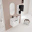Meuble-lavabo mural avec lavabo en céramique, armoire latérale et portes à fermeture douce