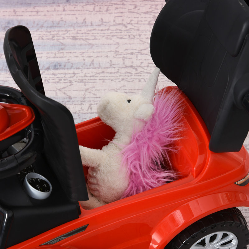 Red 3-in-1 Kid's Ride-On Push Car Stroller