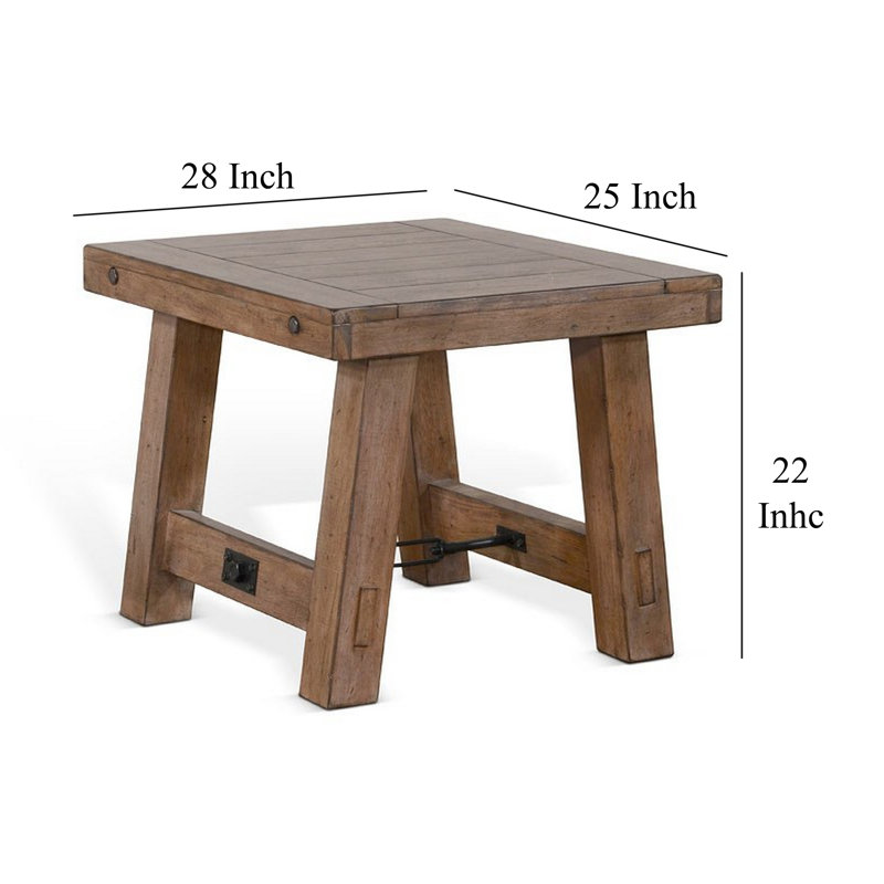 Rianne Solid Wood Top End Table