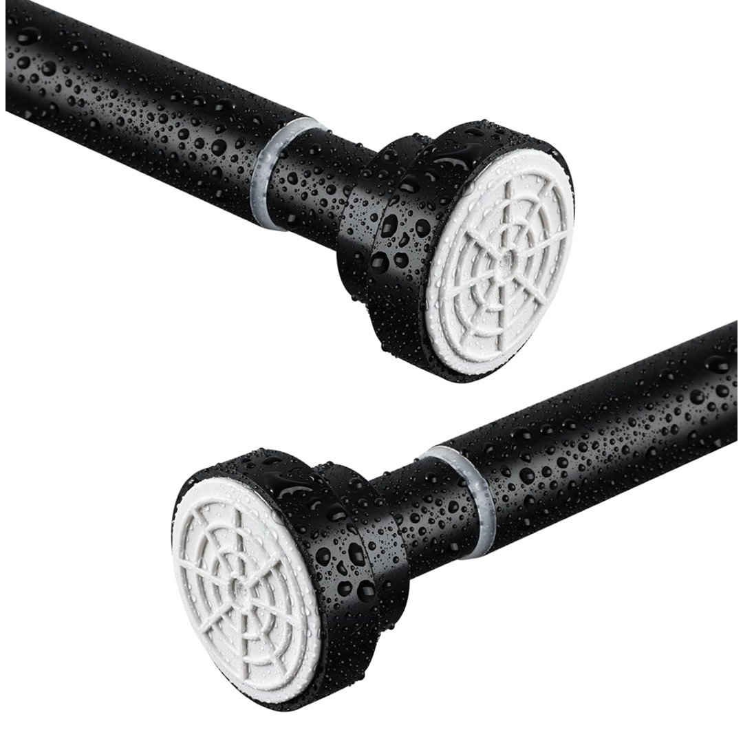 125cm Straight Shower Curtain Pole & Hook Set