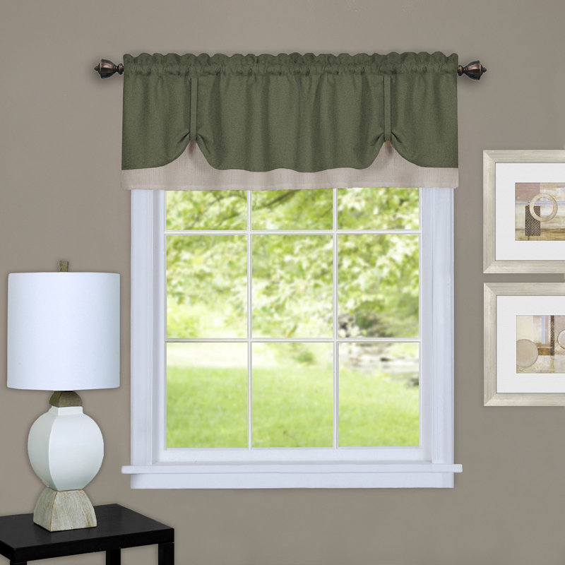 Cantonnière sur mesure 58 ", Vert / Brun clair