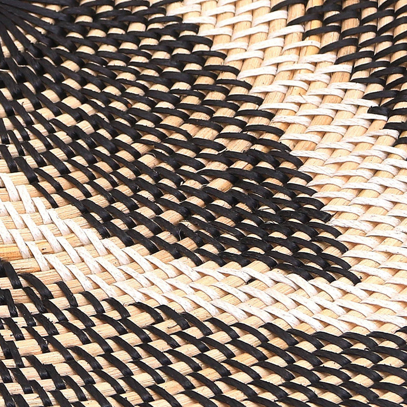 4 feuilles en bambou et plateau de service en plastique Barhill, Brun