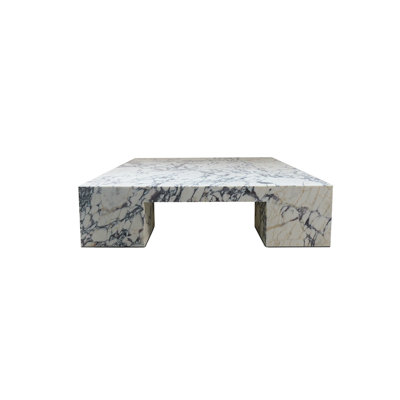 Rialzo Marble Square Coffee Table With Block Legs