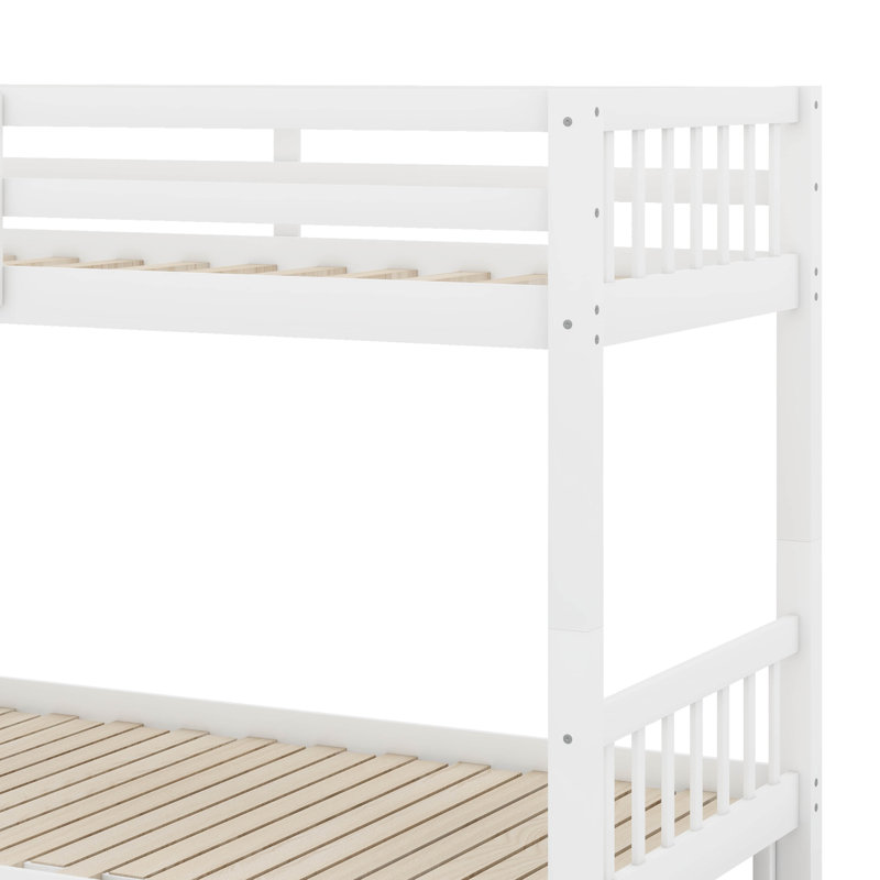 Twin Over Pull-Out Bunk Bed With Trundle, White