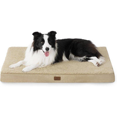 Bedsure Medium Dog Bed For Medium Dogs – Orthopedic Waterproof Dog Beds With Removable Washable Cover, Egg Crate Foam Pet Bed Mat,  Wave