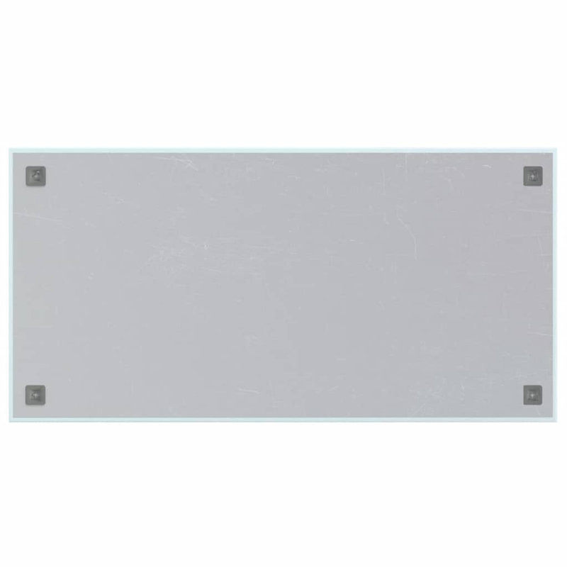 Wall-Mounted Magnetic Board Tempered Glass, 50cm H x 100cm W, White