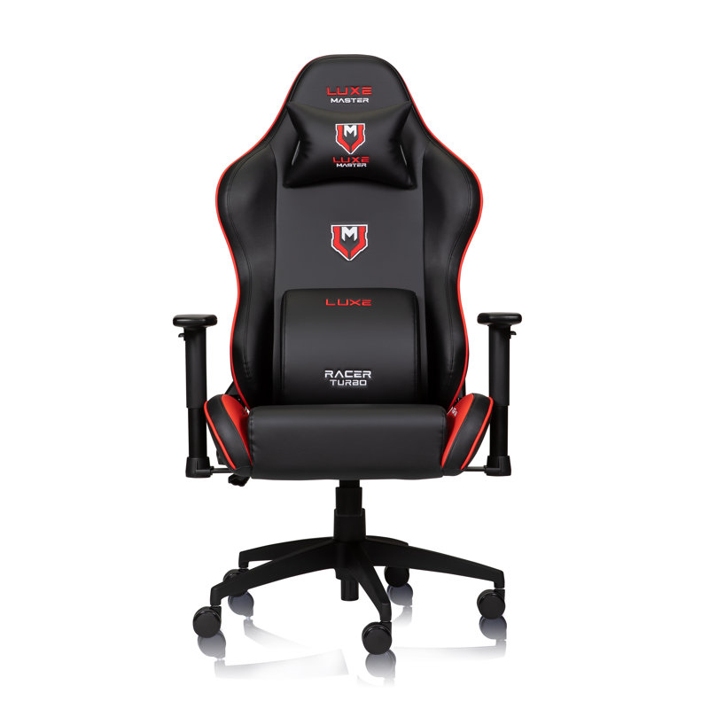 Bureau pivotant, bureau, fauteuil de jeu ergonomique et inclinable Luxe Racer, H 54,92 po x l 28,35 po x P 19 po, Rouge