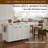 56" To 102" Transformable Kitchen Island With 180°/90° Swivel Table And Built-In Trash Cabinet-1502340788