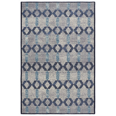 Tapis gris touffeté à motif géométrique Iyana