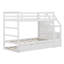 Lit simple superposé simple avec lit gigogne simple et 3 escaliers de rangement-112715682