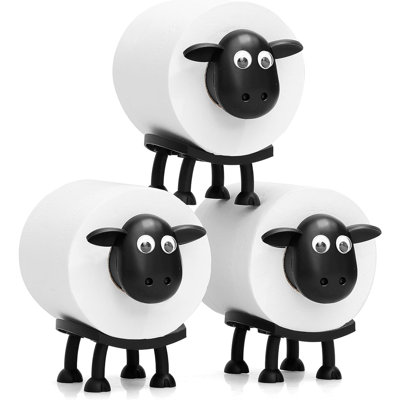 JES ENTERPRISES Free-Standing Sheep Toilet Paper Holder – 3D Printed Sheep Set Of 3, Funny Bathroom Decor And Tissue Storage