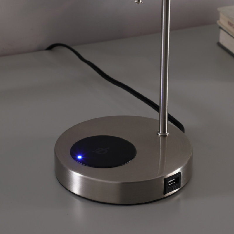Lampe de table moderne 20 pouces Shelby avec station de recharge USB / USB
