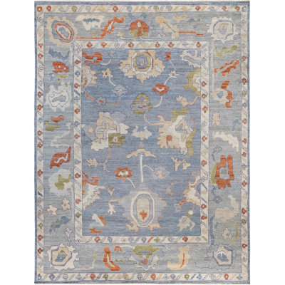 One-of-a-Kind Rectangle 9' X 11'9" Wool Area Rug Gray/Blue/Red/Yellow