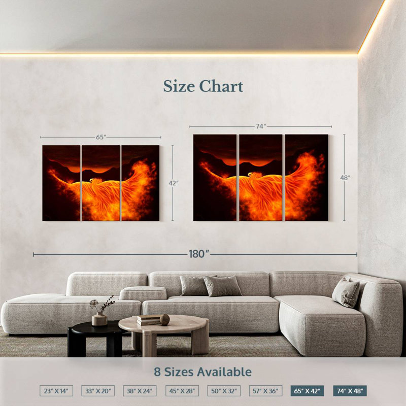 Kelan Phoenix Rising, 42" H x 65" W
