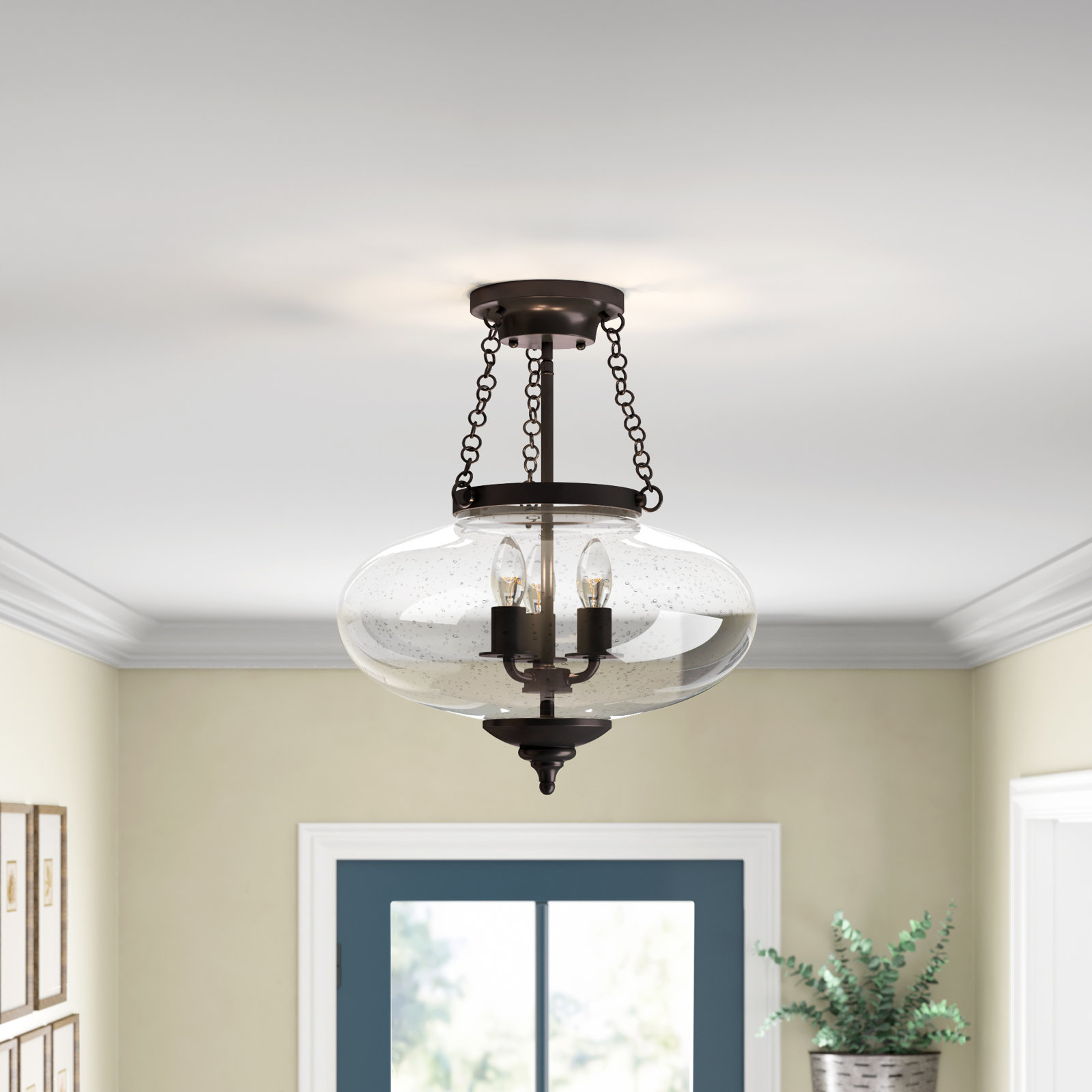 Faiyaz 3 - Light Semi Flush Mount, English Bronze