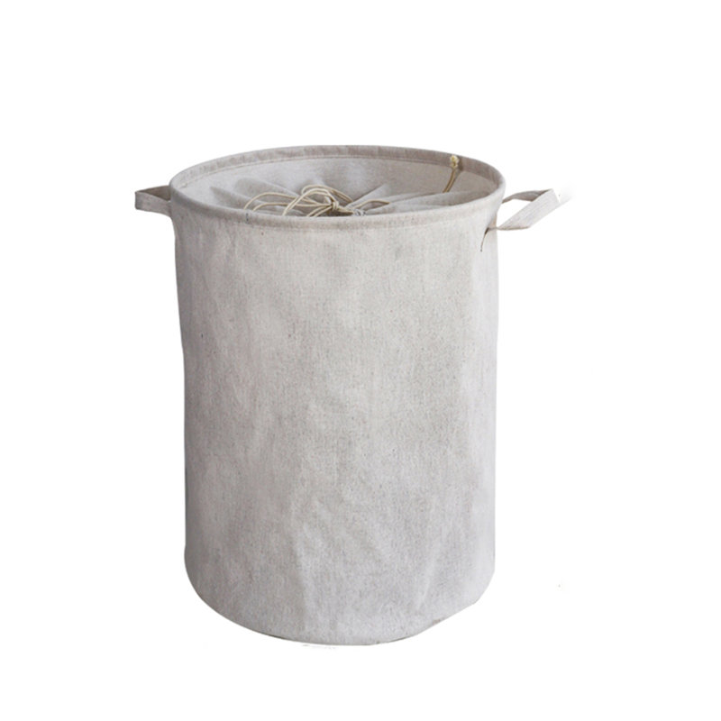Fabric Laundry Hamper with Handles, White